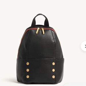 EEUC Hammitt Medium Backpack - Pebbled Black Leather with Brushed Gold Hardware
